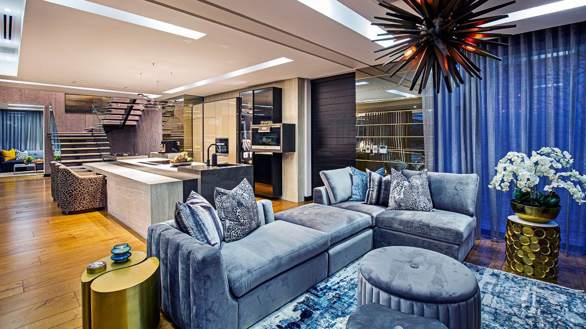 The family room, formal dining room, formal living room, and library are all accessible from this level.