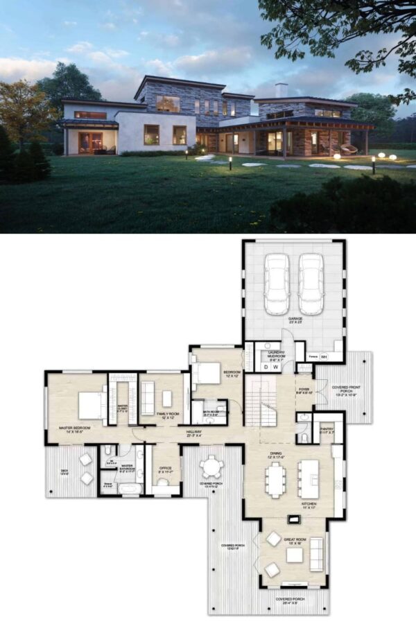 Modern Style Two-Story 4-Bedroom Home with Open Concept Living and ...