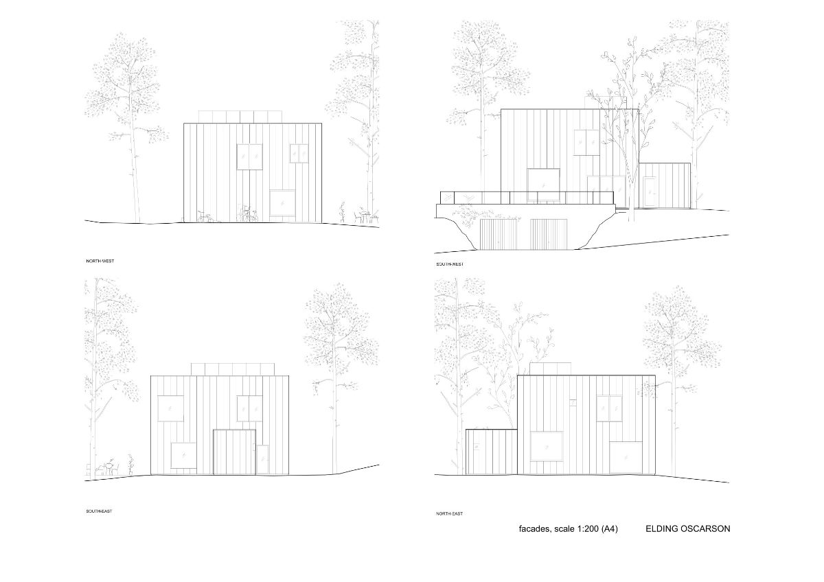 The four facades of the Gallery house.