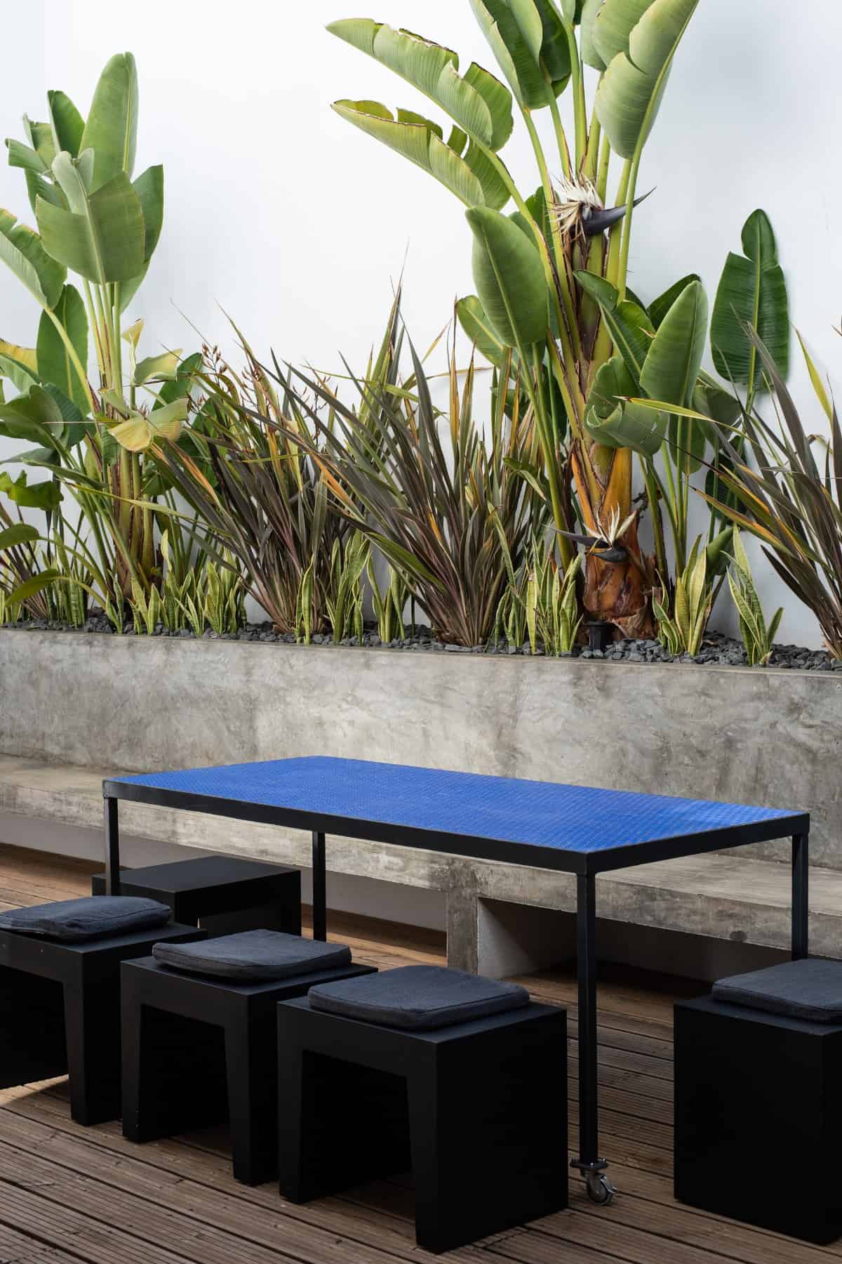 The deck provides a nice place for alfresco dining.
