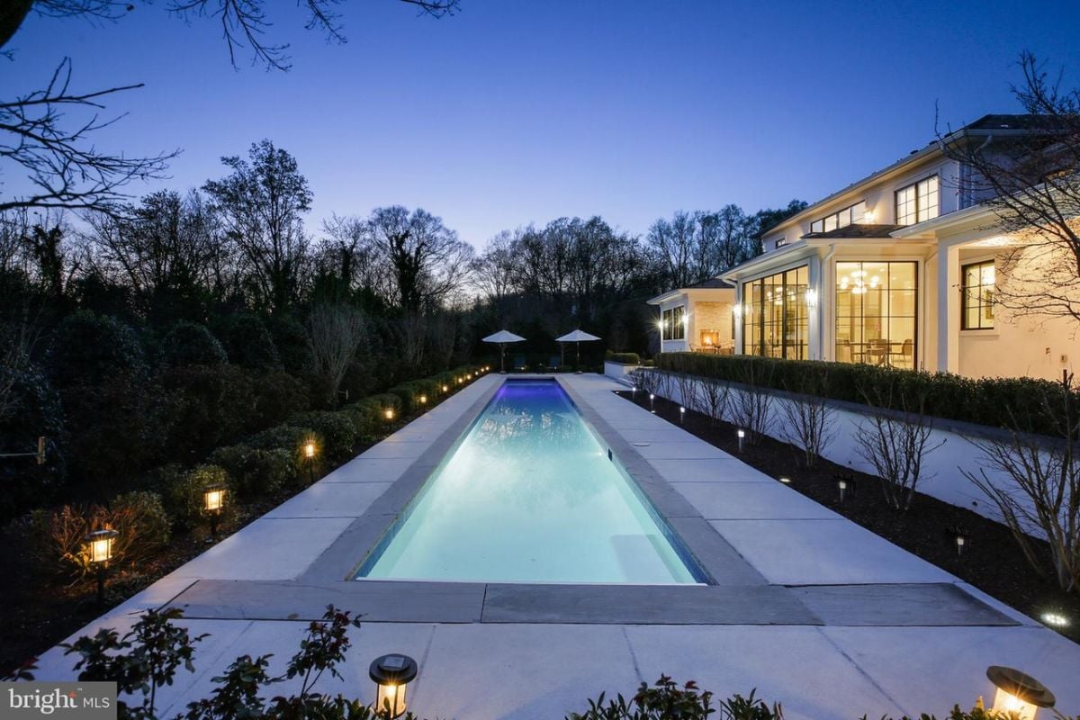 The outdoor features a heated lap pool perfect for swimming exercises.