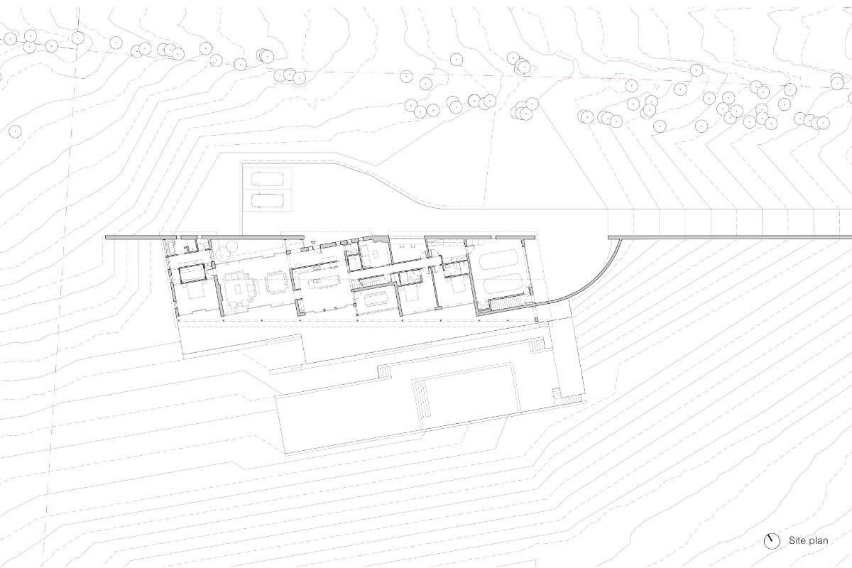 Site plan of the Virgin Vineyard House.