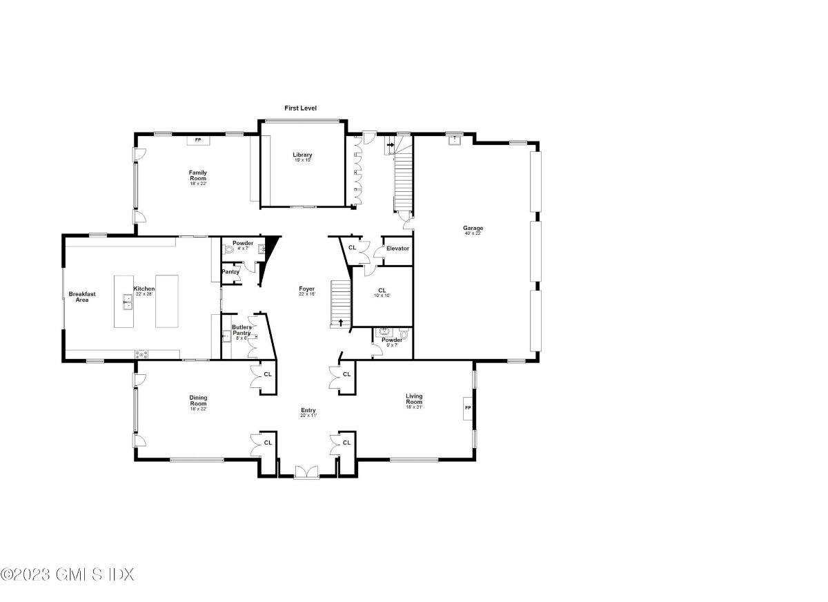First level floor plan.