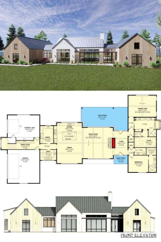 4-Bedroom Contemporary Two-Story Hill Country Home for a Wide Lot with ...