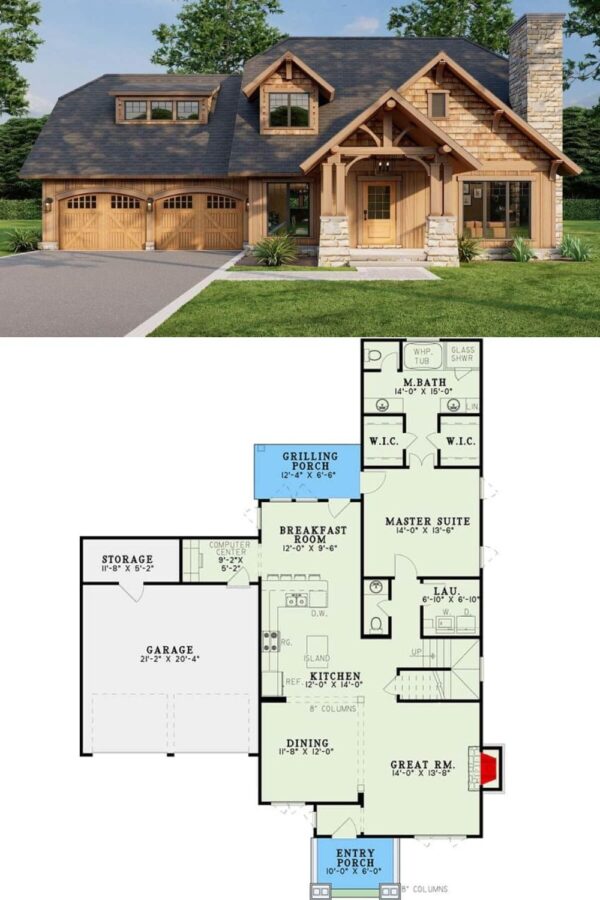 3-Bedroom Rustic Two-Story Home with Bonus Expansion Above the Double ...
