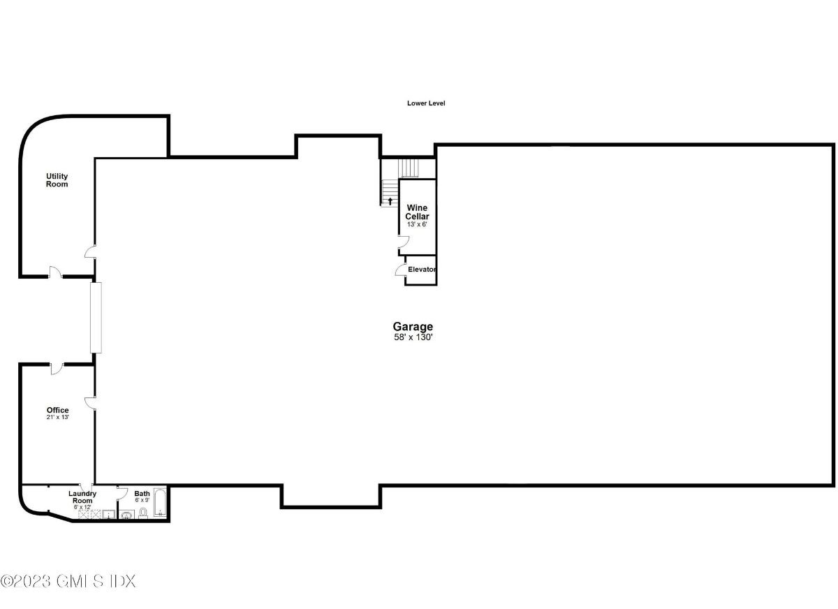 Lower level floor plan.