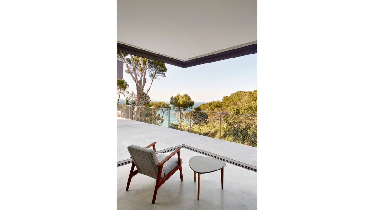 When sat in the living space, it has a fantastic view of the outside.