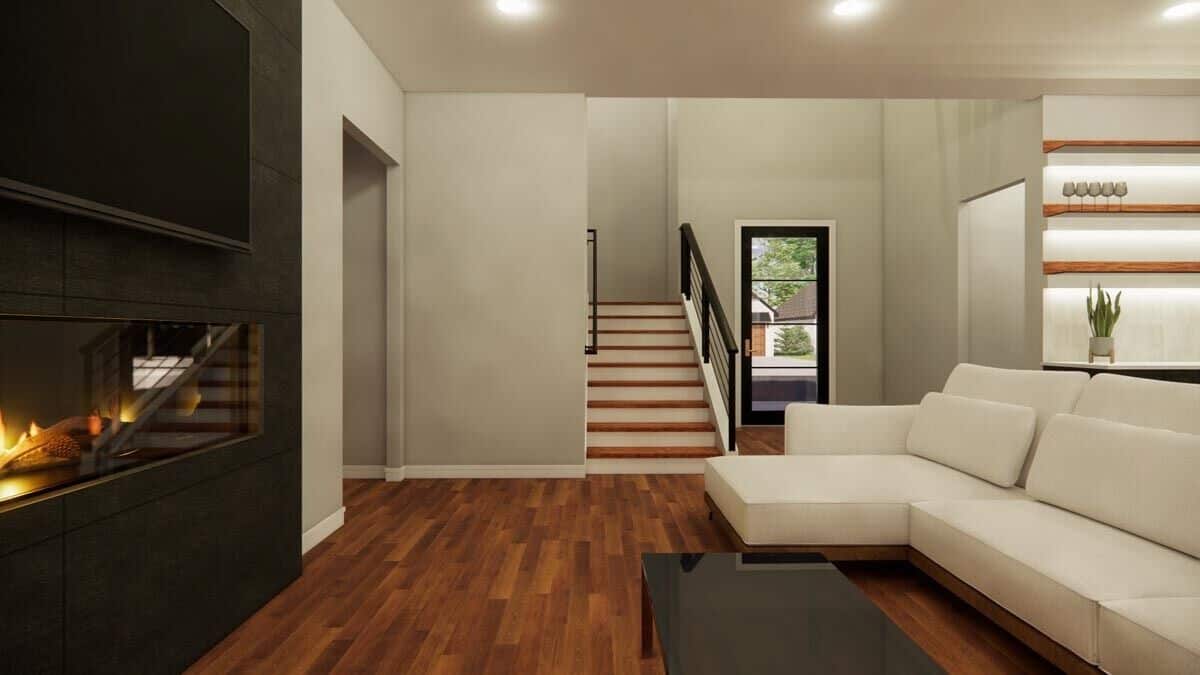 A glazed entry door opens to the foyer and living room.