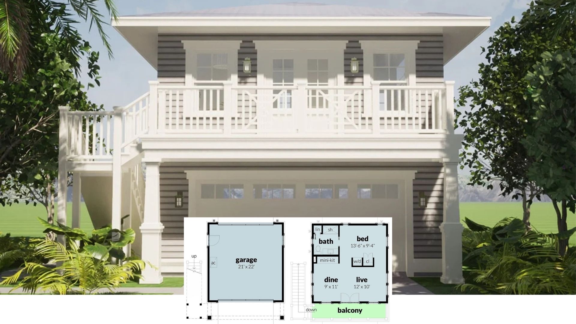 Step Inside This Inviting 1-Bed Open-Plan Coastal Retreat with a Charming Balcony (Includes Floor Plan)