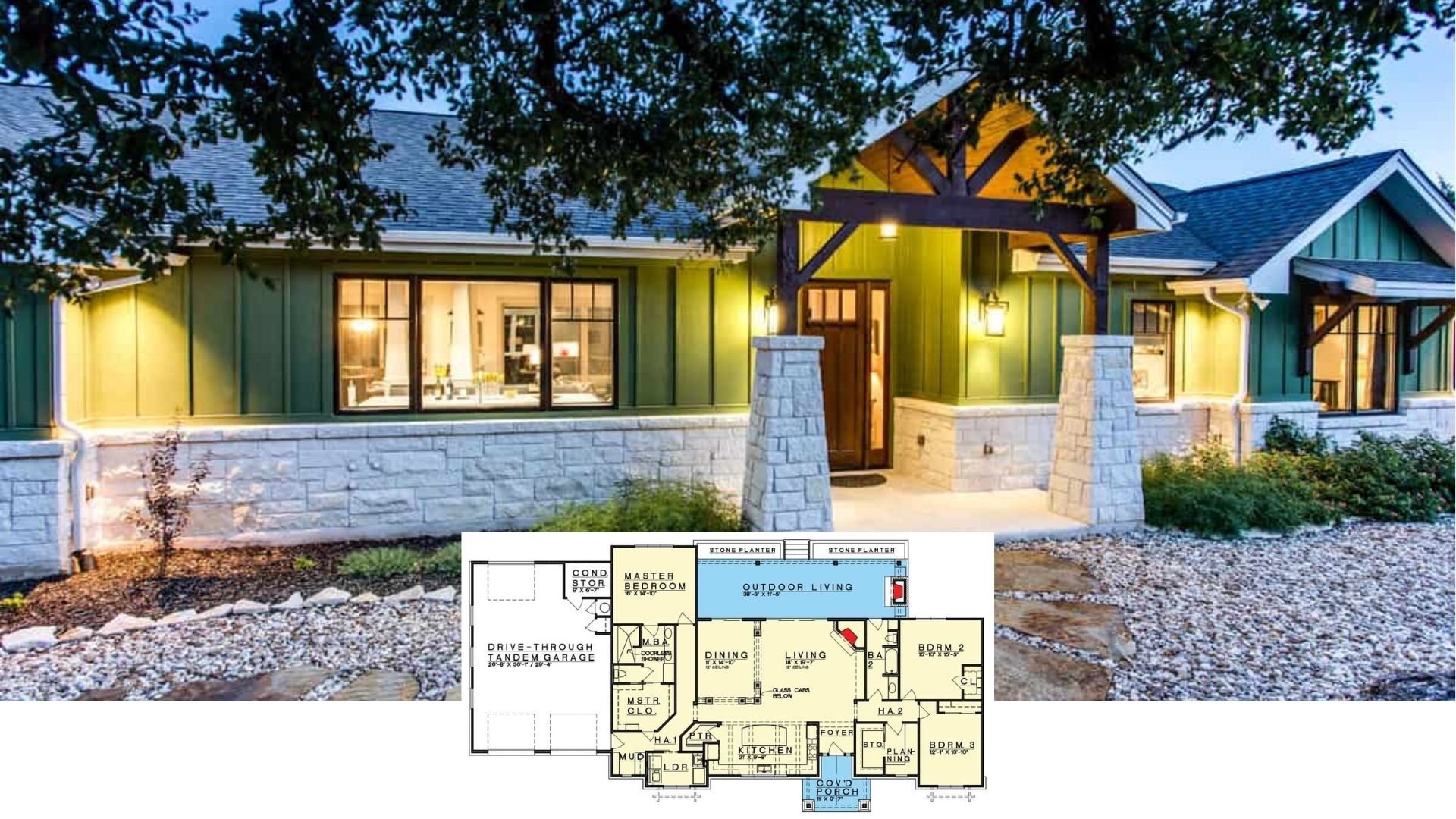 Explore This 3-Bedroom Craftsman Home Highlighting Stunning Stone Pathways and Expansive Outdoor Spaces (See the Impressive 2,497 Sq. Ft. Floor Plan)