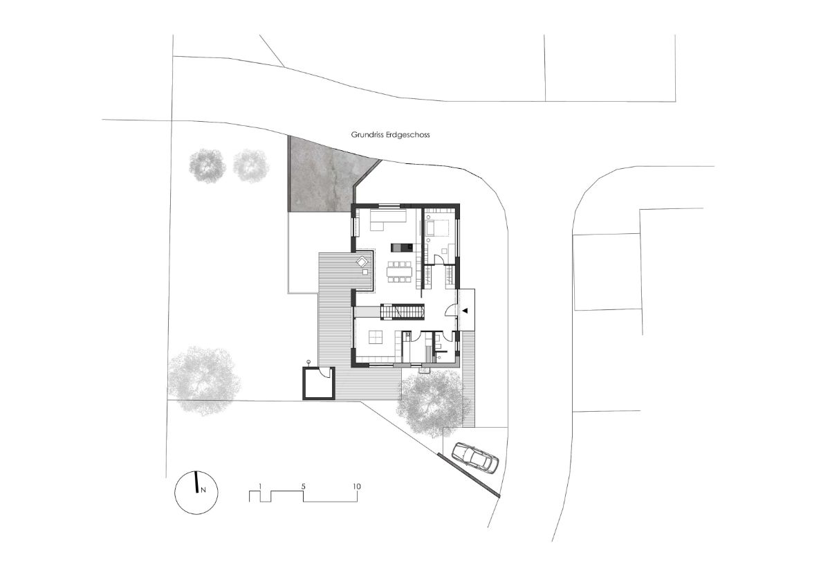 The ground floor plan of the Southern star house.