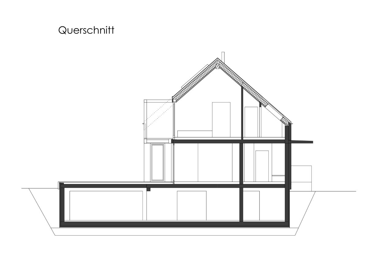 The cross section plan of the Southern star house.