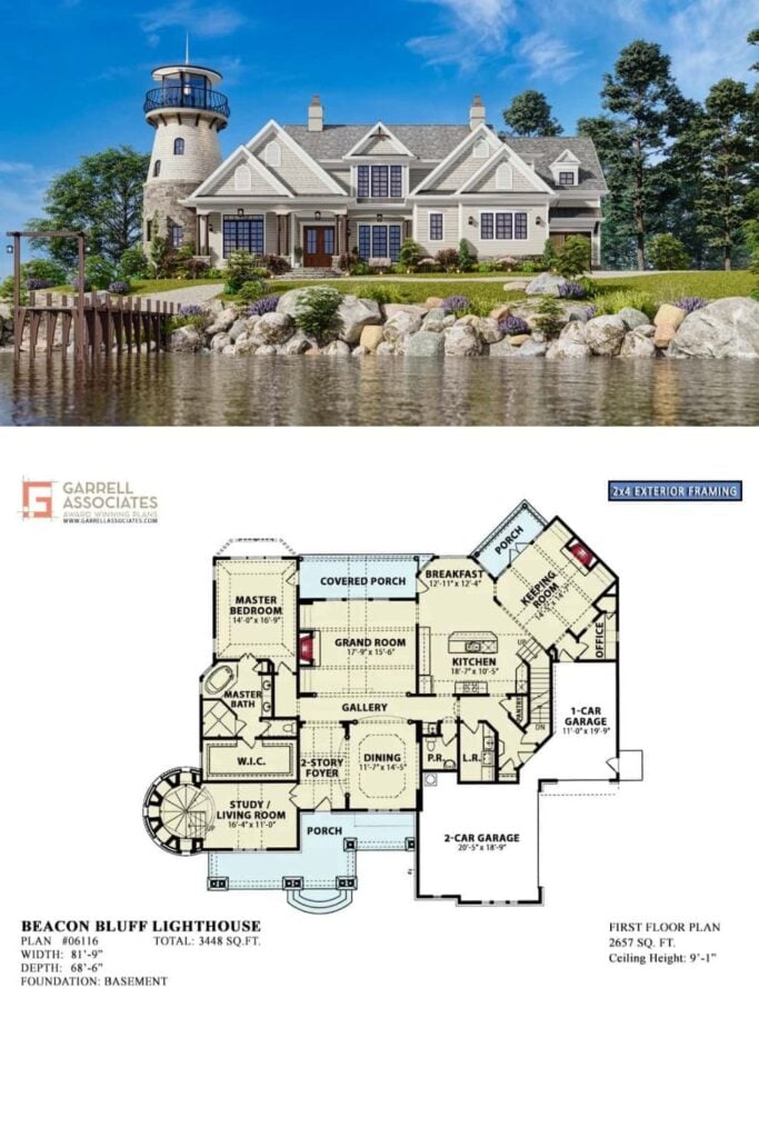 3-Bedroom Coastal Style Two-Story The Beacon Bluff Lighthouse with Loft ...
