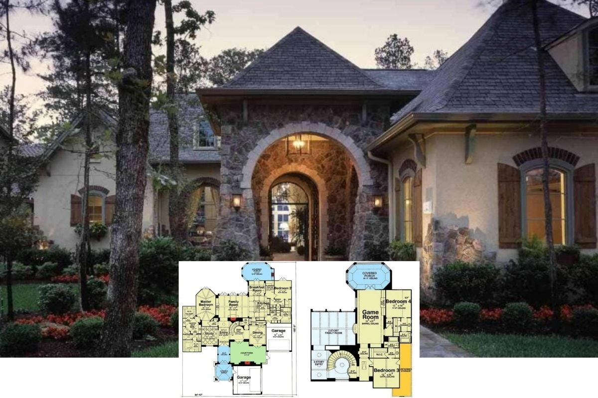 Introducing this Stately 4-Bedroom  French Country Manor-Style Home (4,629 Sq. Ft. Floor Plan)
