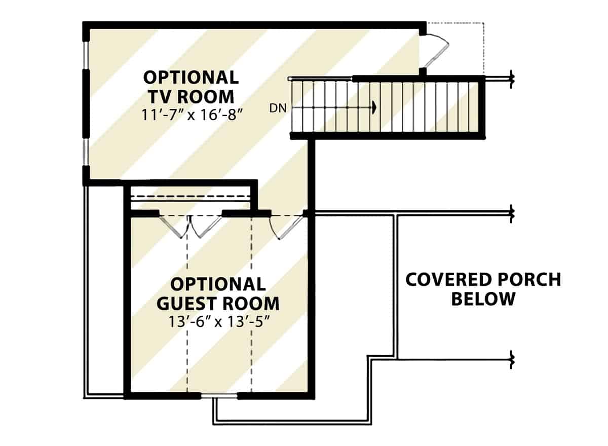 Second Level Layout with Versatile Rooms