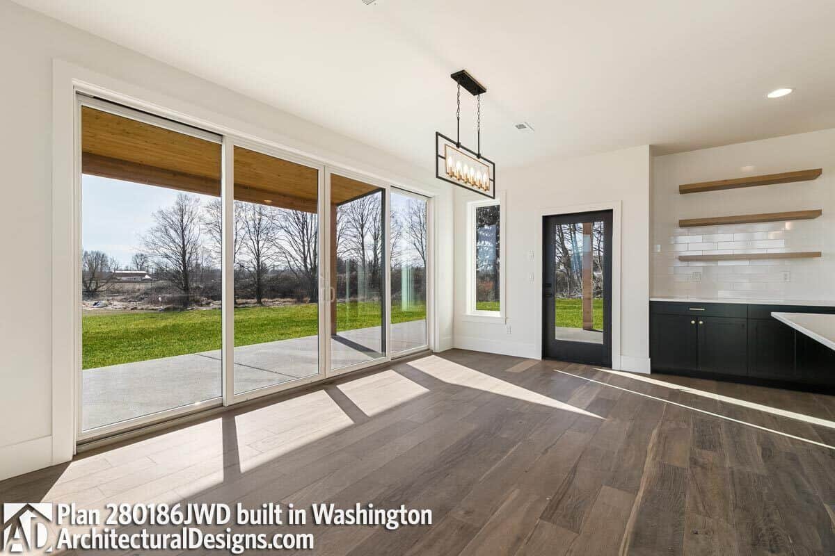 Dining area with a built-in bar and easy access to the covered patio.