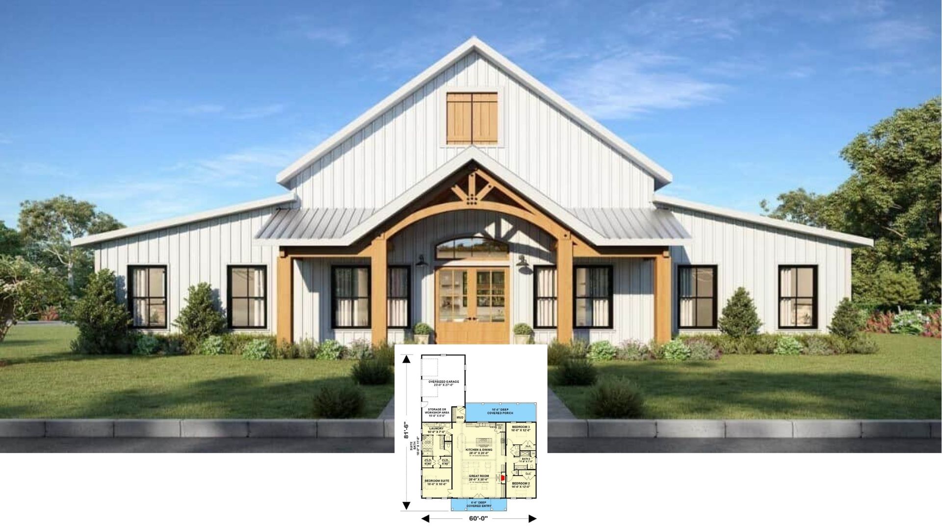 Discover the Charm of This 3-Bedroom Modern Rustic Craftsman Home (Check Out the 2,460 Sq. Ft. Floor Plan Here)