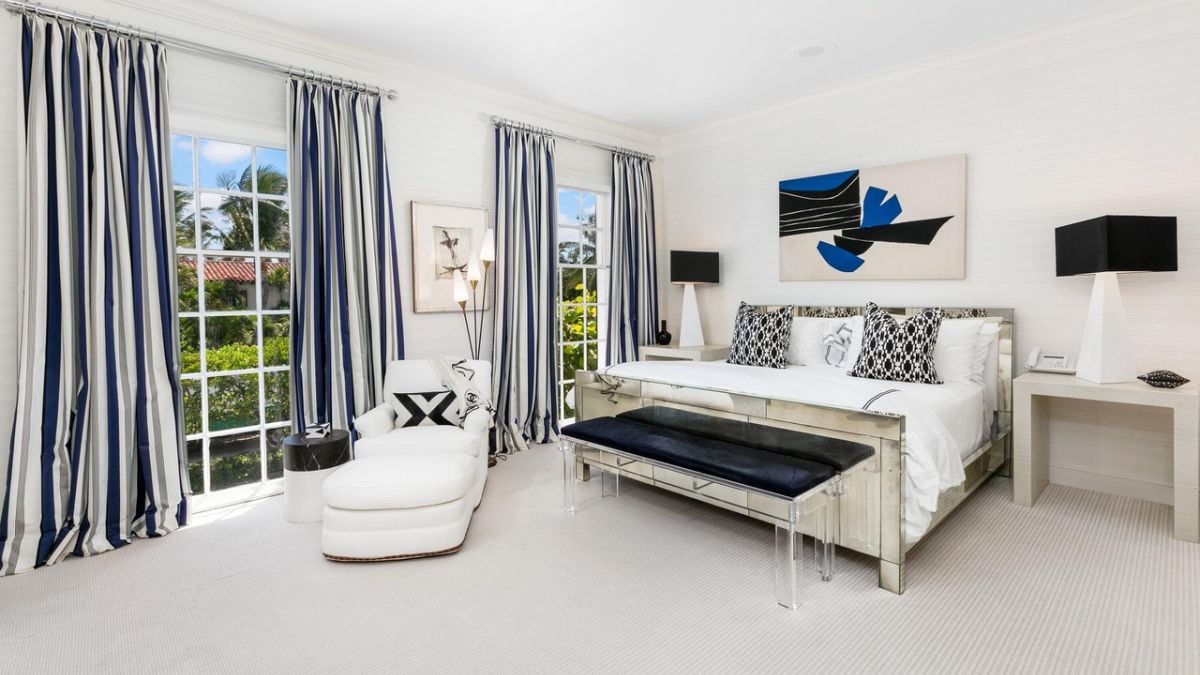 Mansion In Palm Beach, FL bedroom.