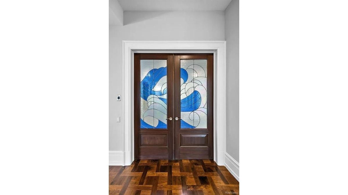 Modern stained-glass door