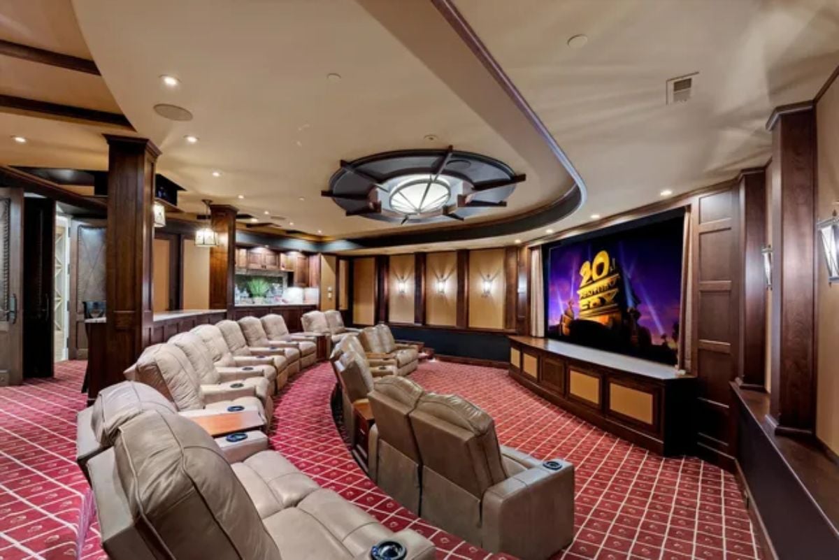 Movie room leather seats