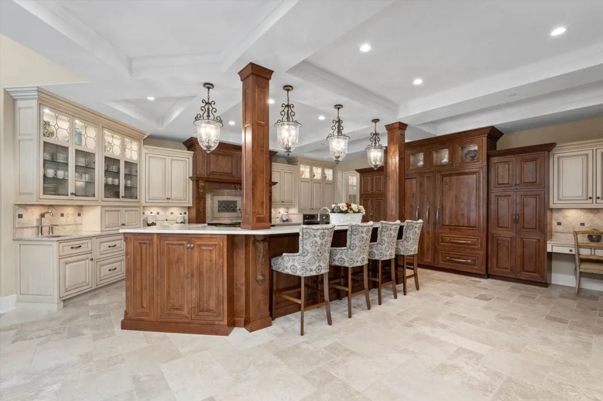 4 seater wooden kitchen counter