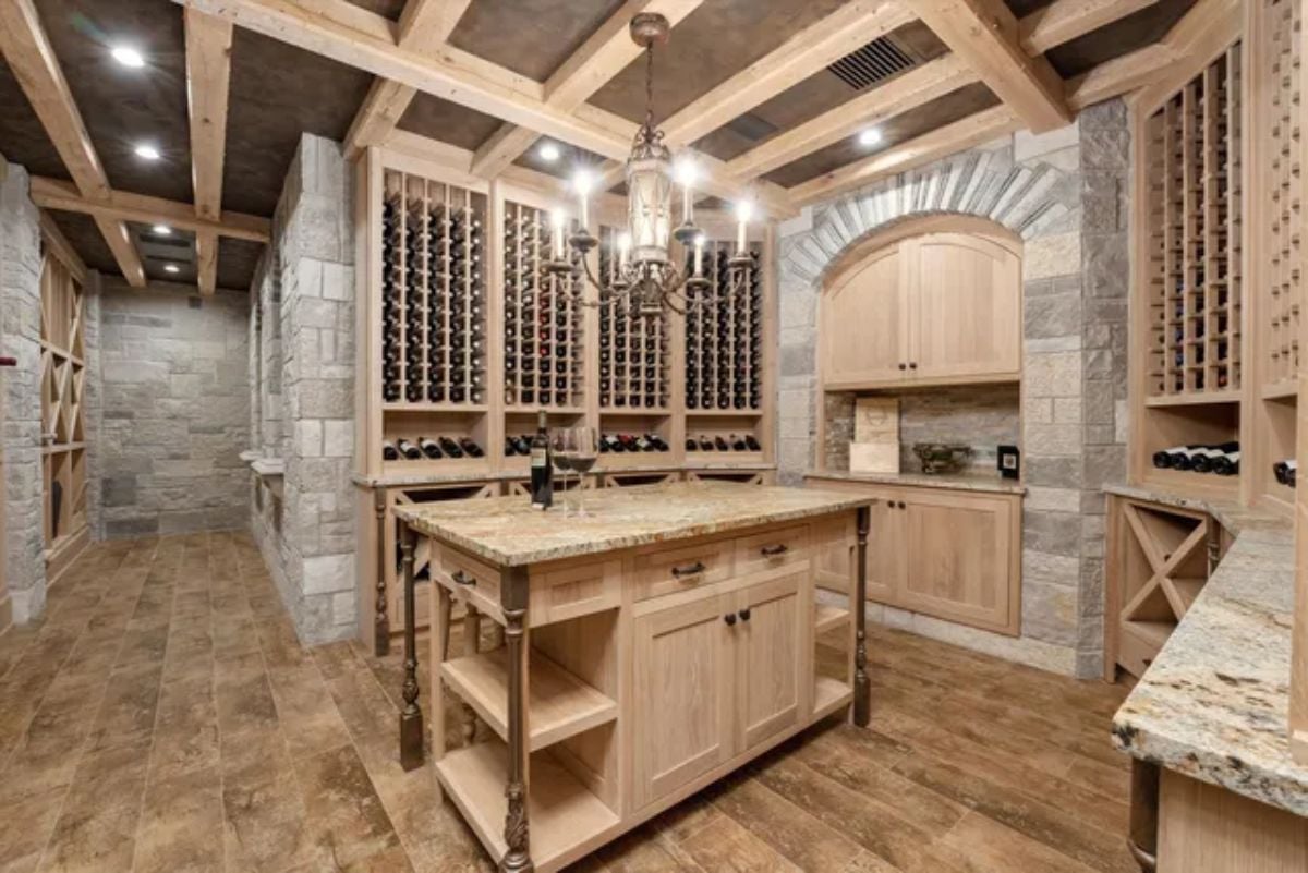 Wooden rack wine cellar