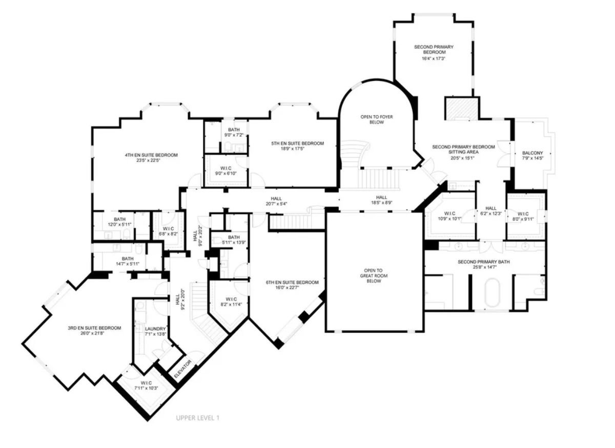 Mansion upper floor layout