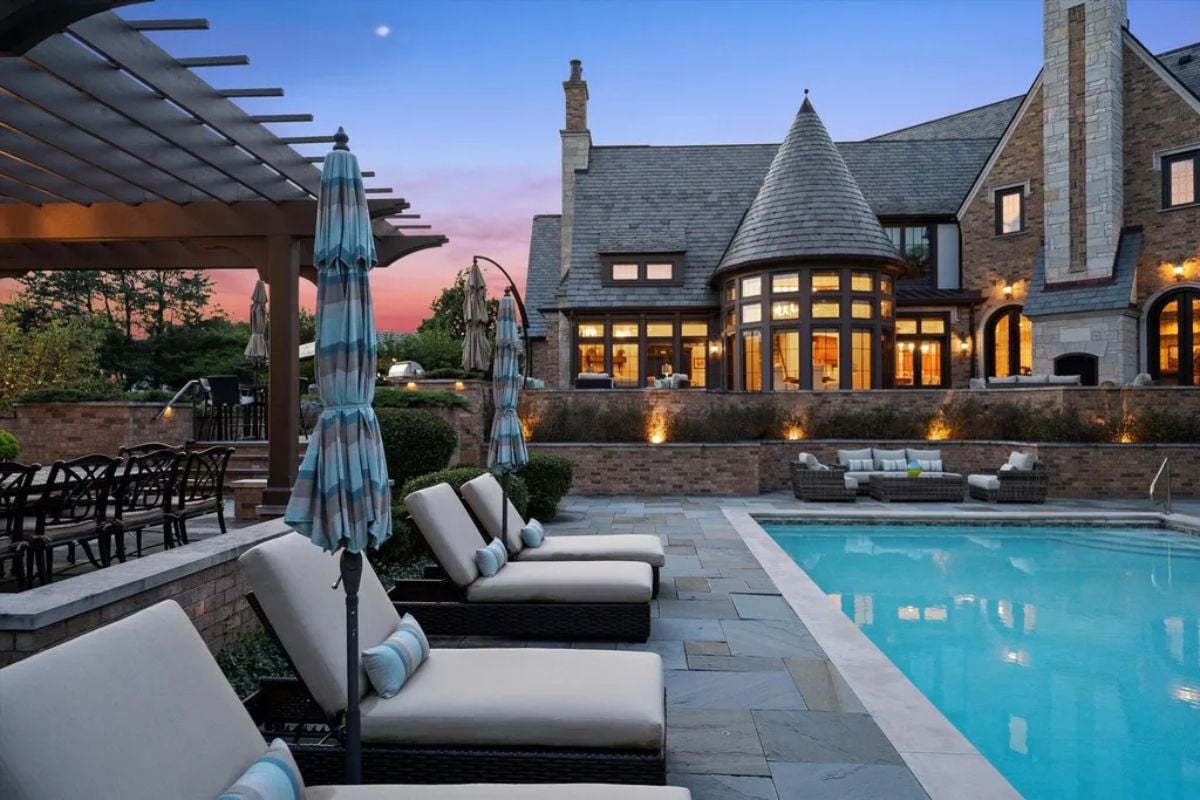 Poolside benches