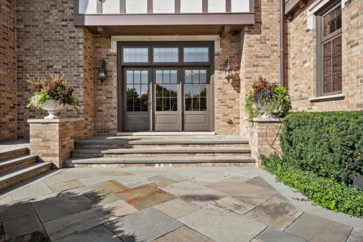Metal and glass door