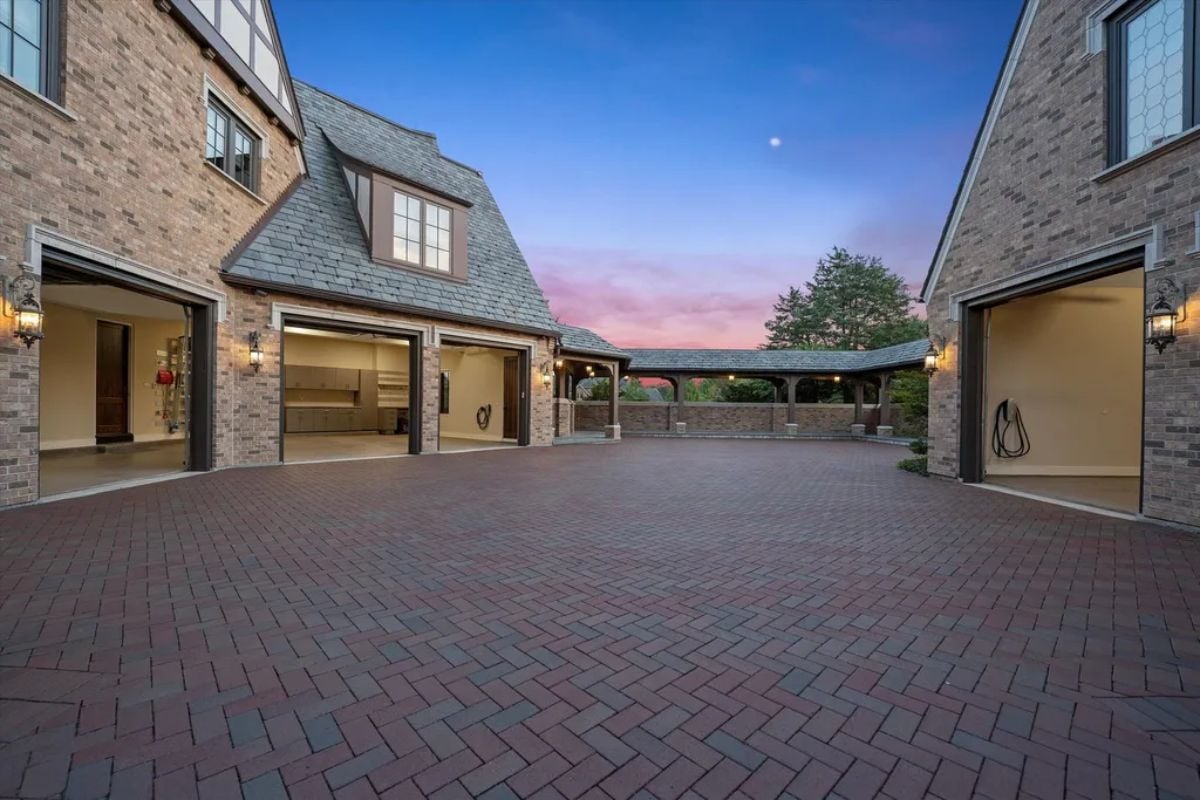 Brick-tiled walkway