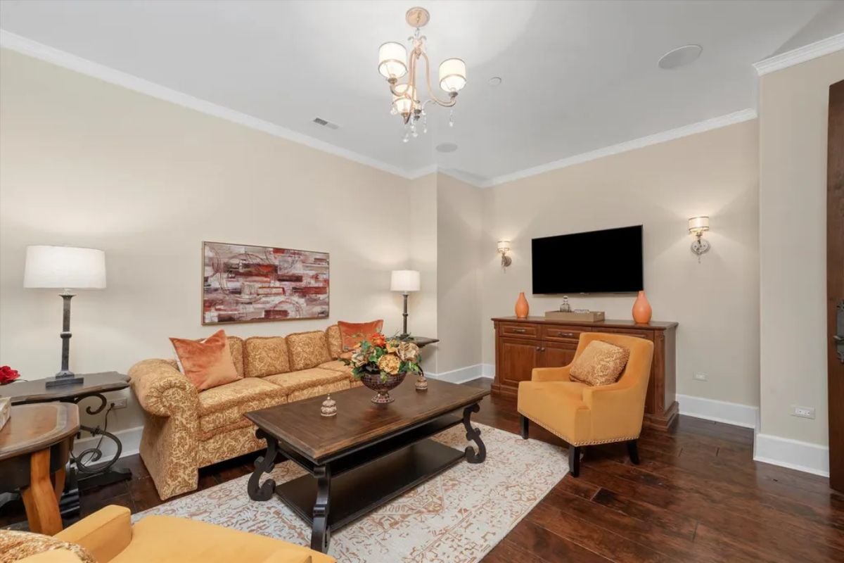 Pastel orange sofa