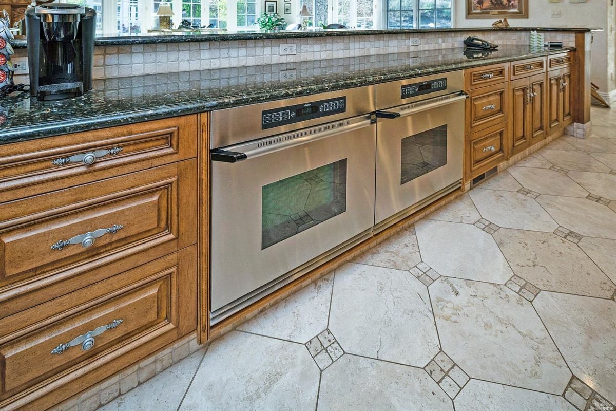 Kitchen with double oven.