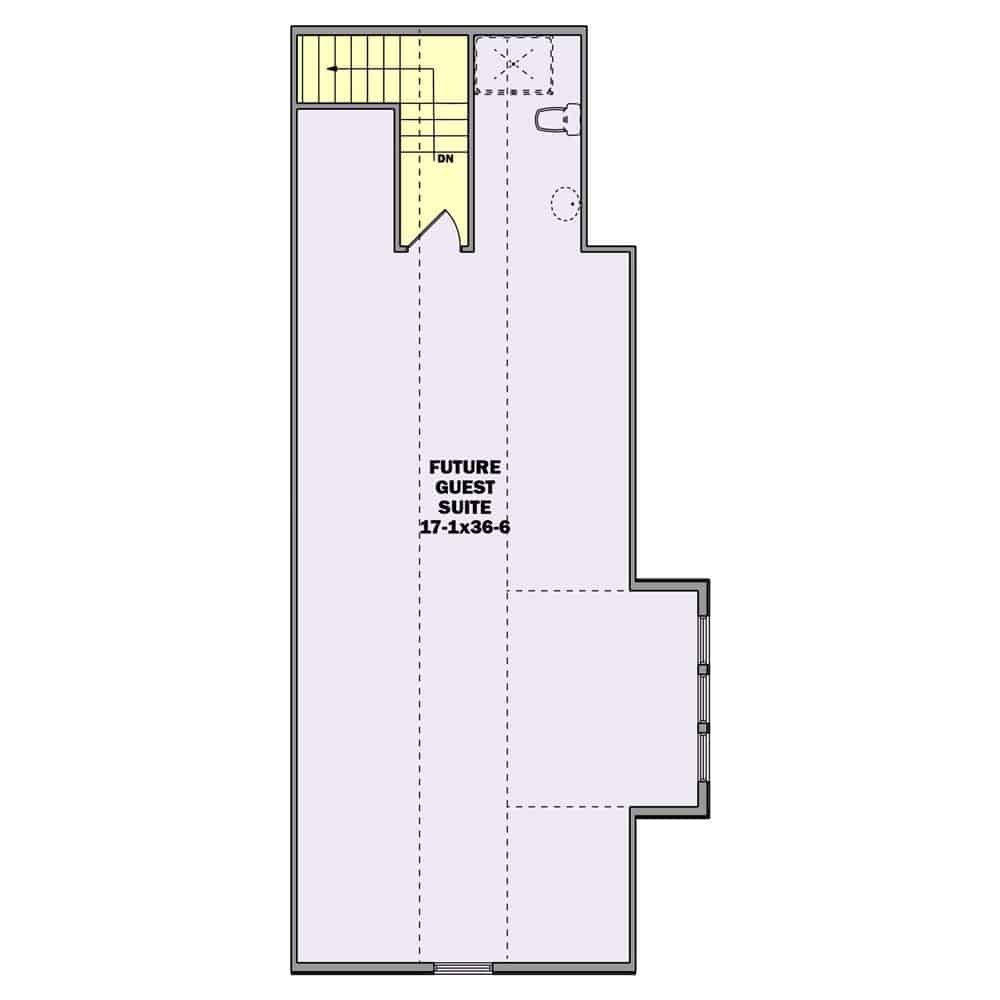 Bonus level floor plan with a guest suite and a full bathroom.