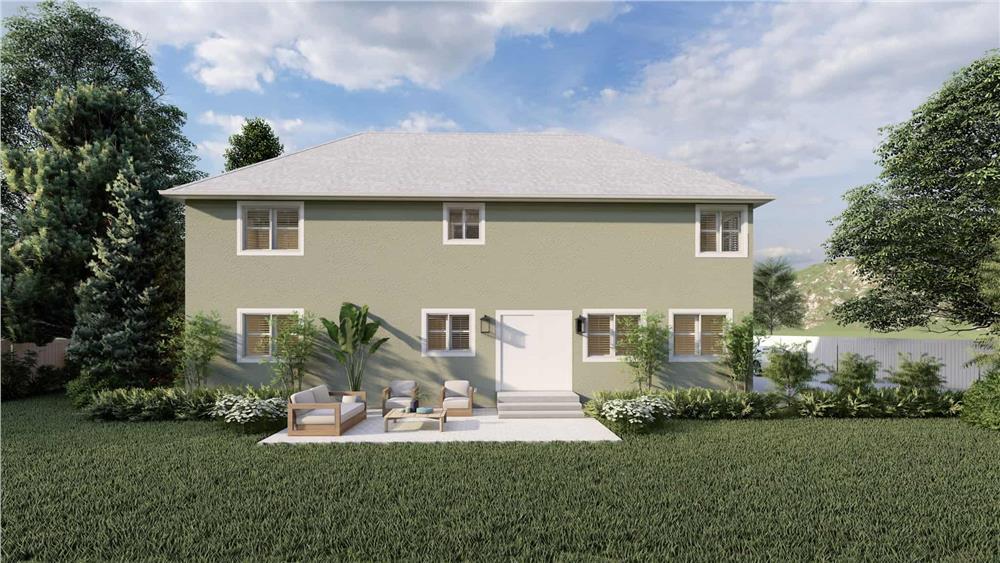 Rear rendering showcasing the open patio perfect for outdoor entertaining.