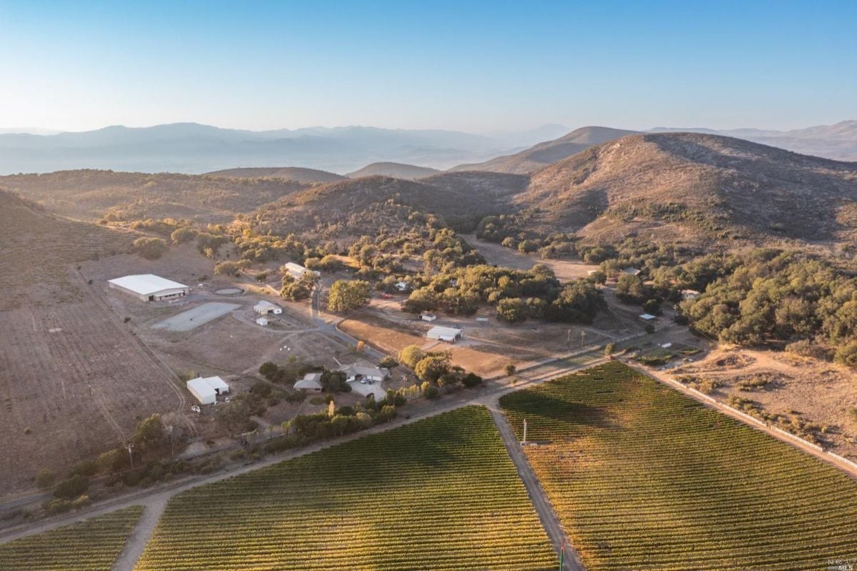 Aerial view of the property.