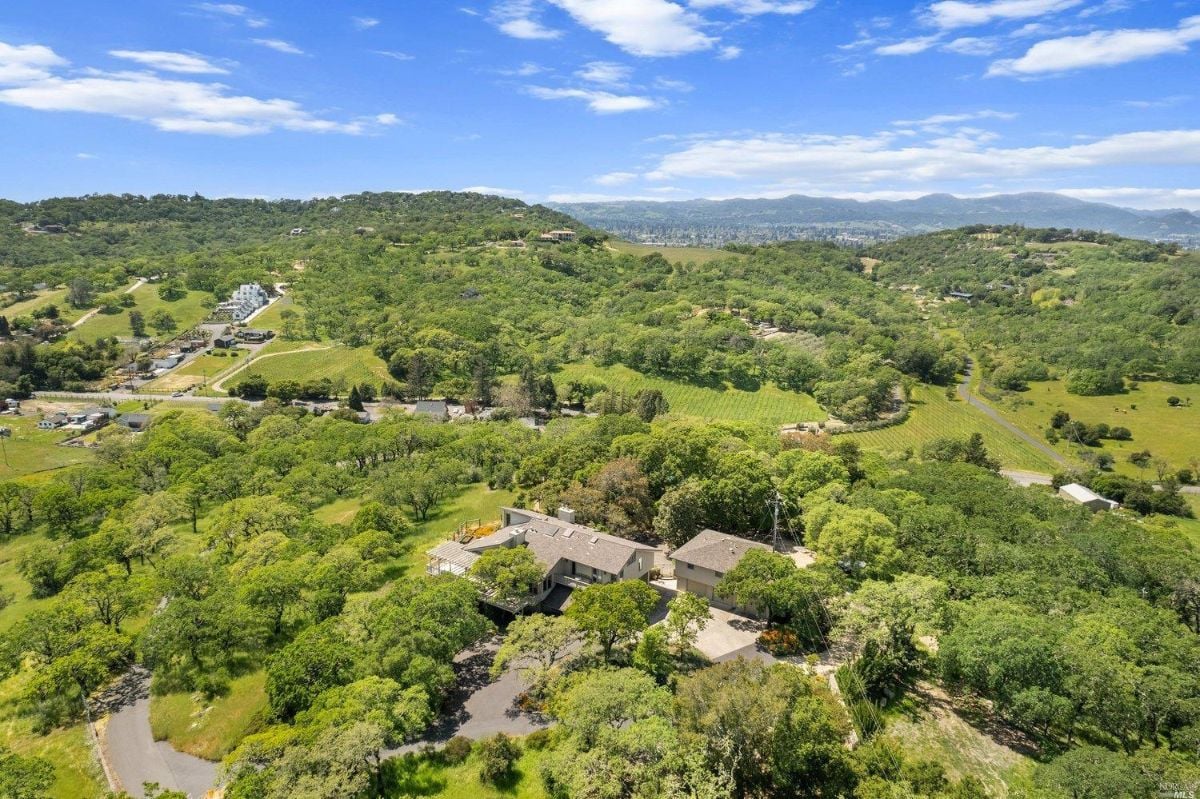 Aerial view of the property.