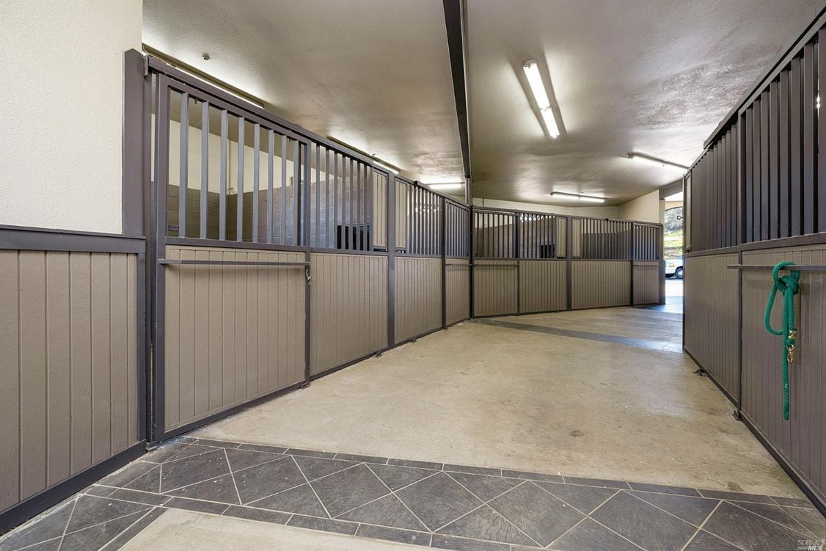 Barn with horse stable with a door.