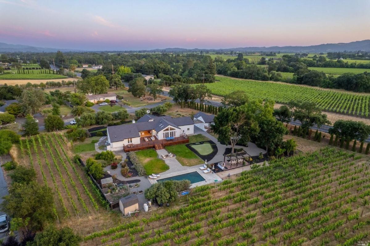 Aerial view of the estate.