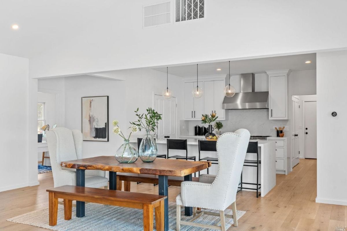 Dining room with a wooden table and chairs