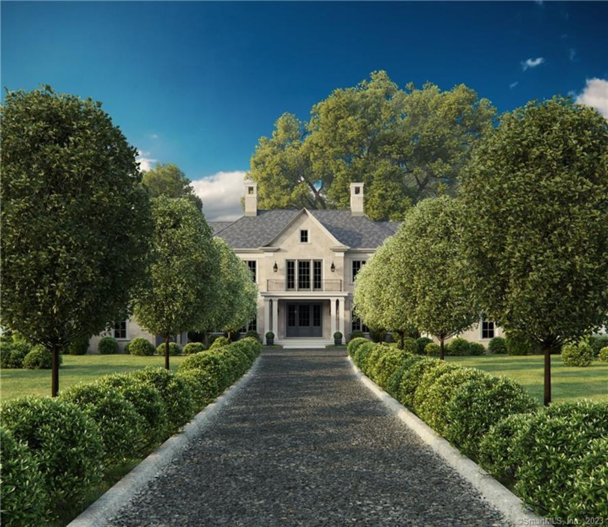 Far front view of the mansion.