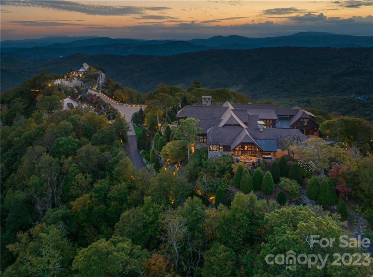 Aerial view of the mansion.