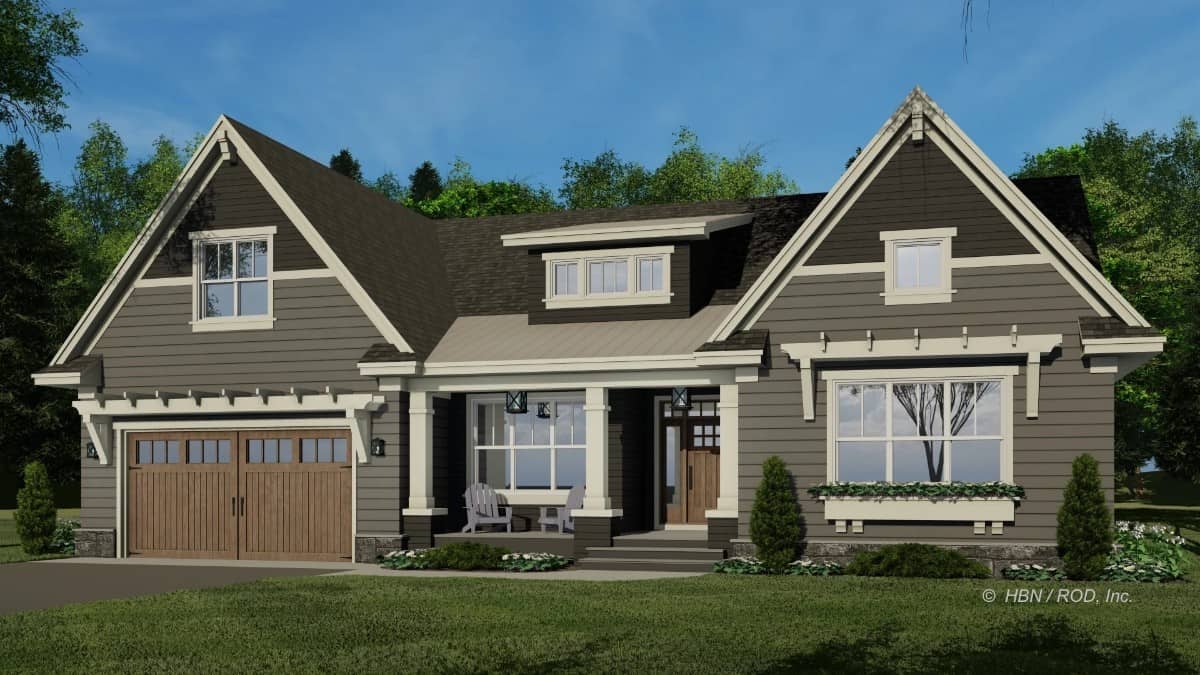 3-Bedroom Craftsman Style Single-Story Parkview Home with Front Porch and Future Bonus Room (Floor Plan)