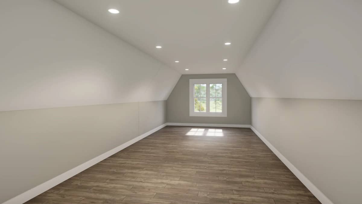 Bonus room with a vaulted ceiling, hardwood floor, and a window that invites natural light in.