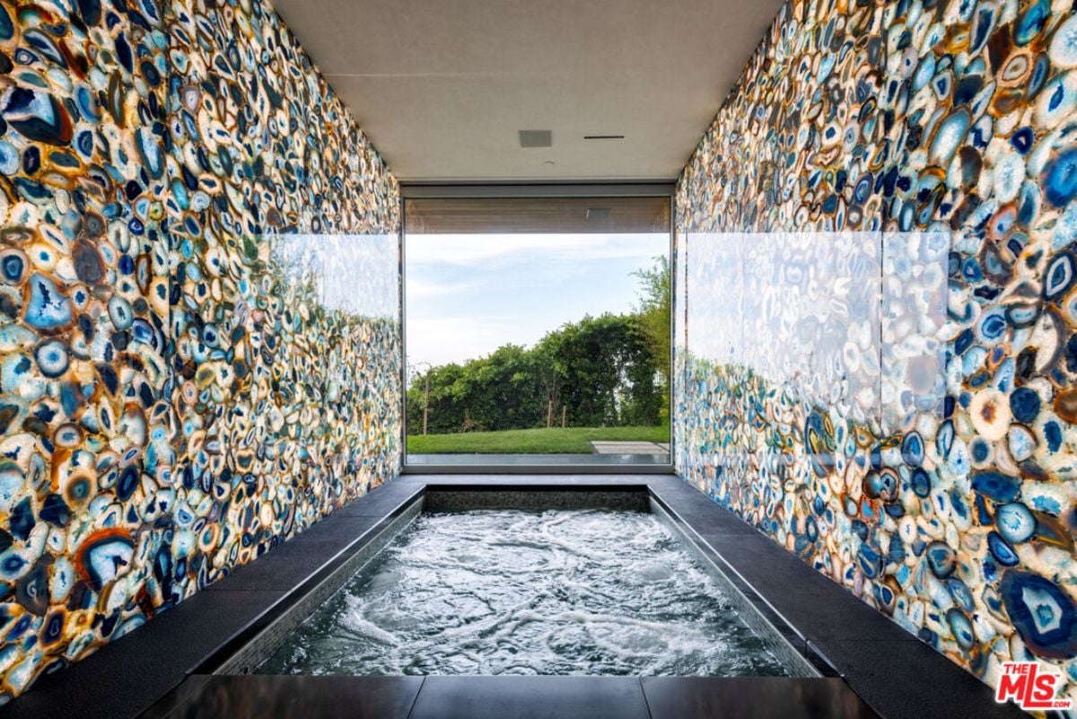 Private glass-walled pool