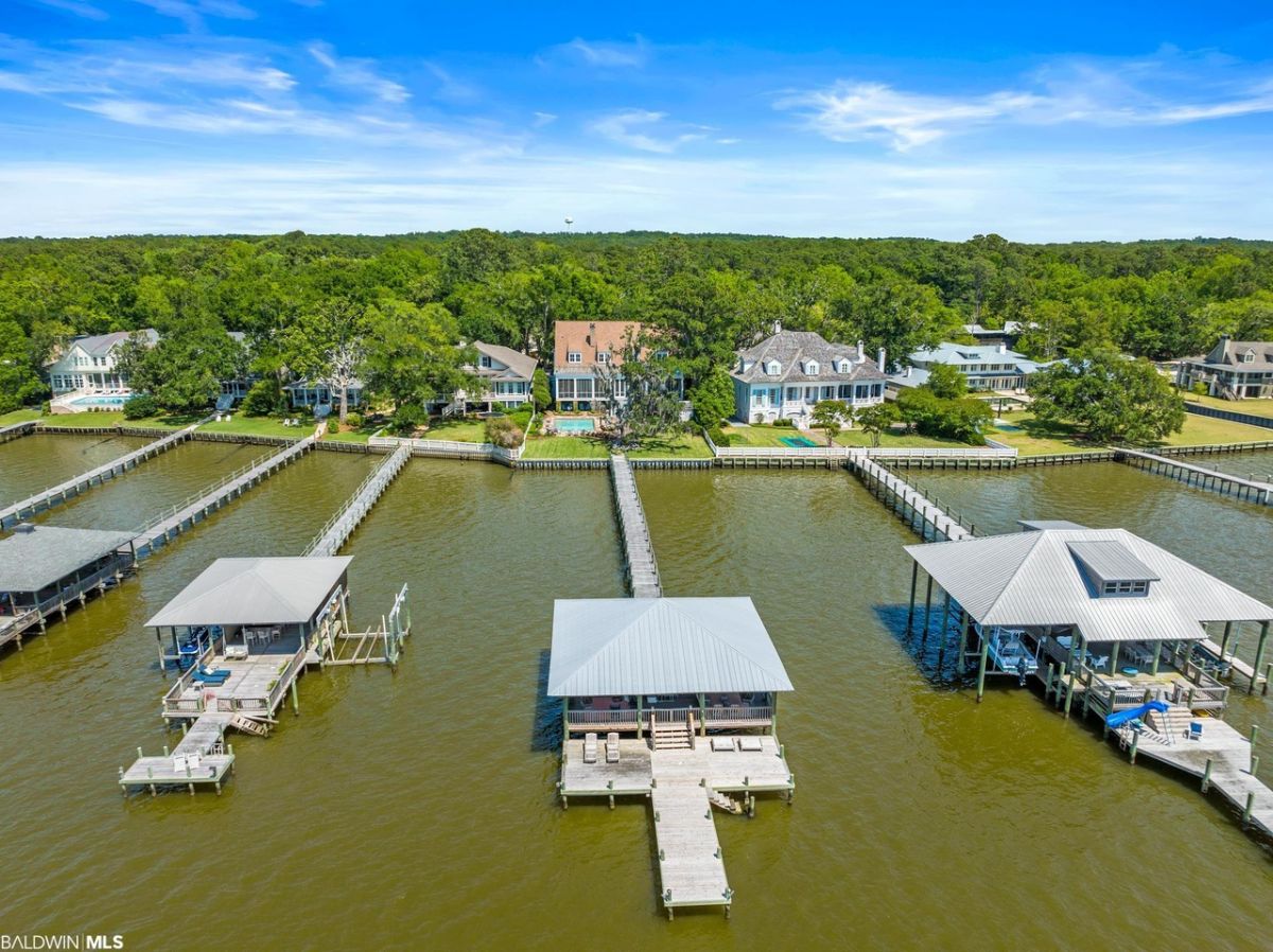 Aerial view of the fishing pier.