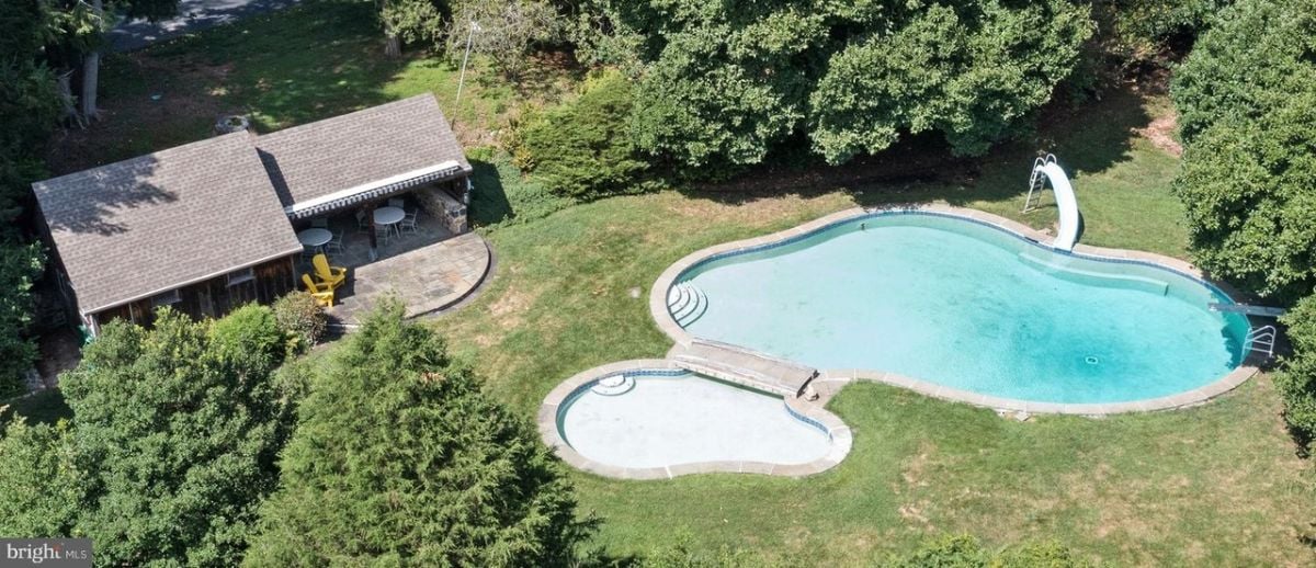 Aerial view of the pool.
