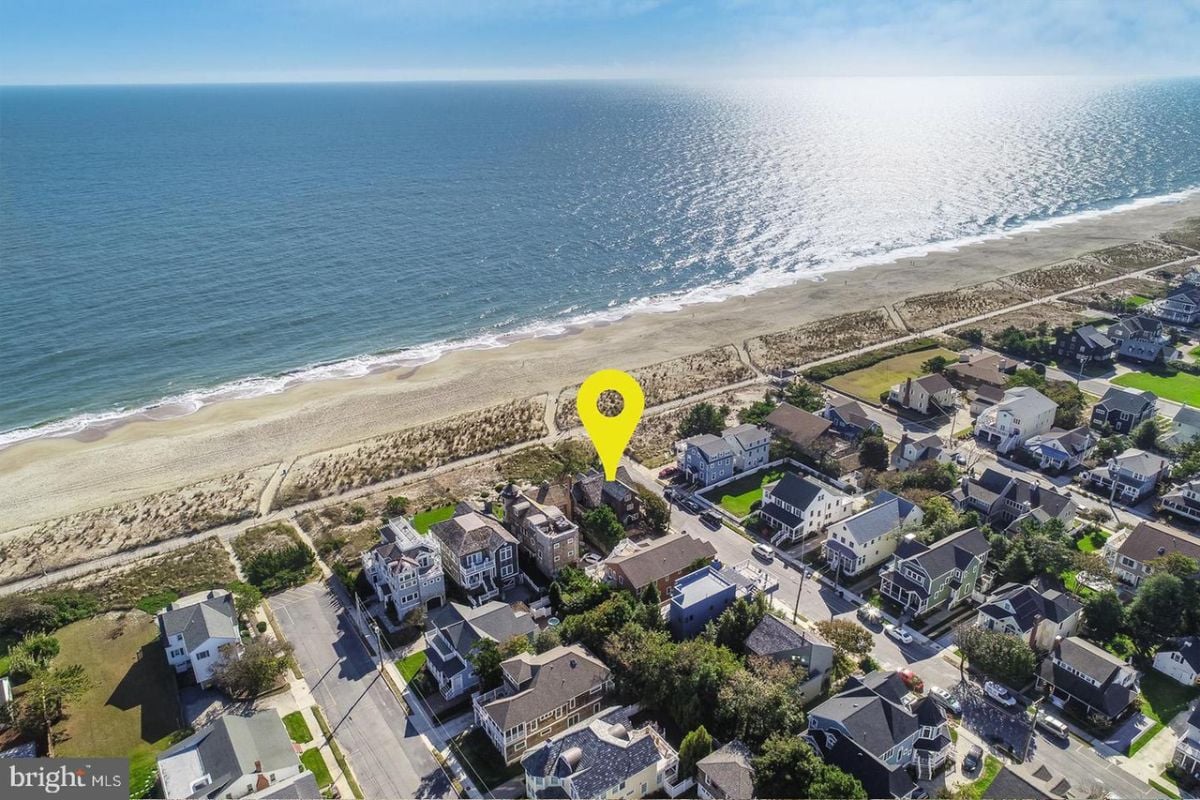 Aerial neighborhood view.