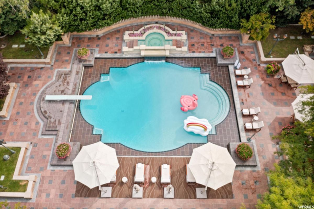 Aerial pool view
