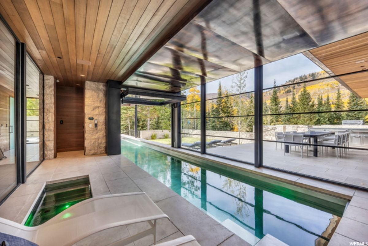 Indoor stainless steel pool.