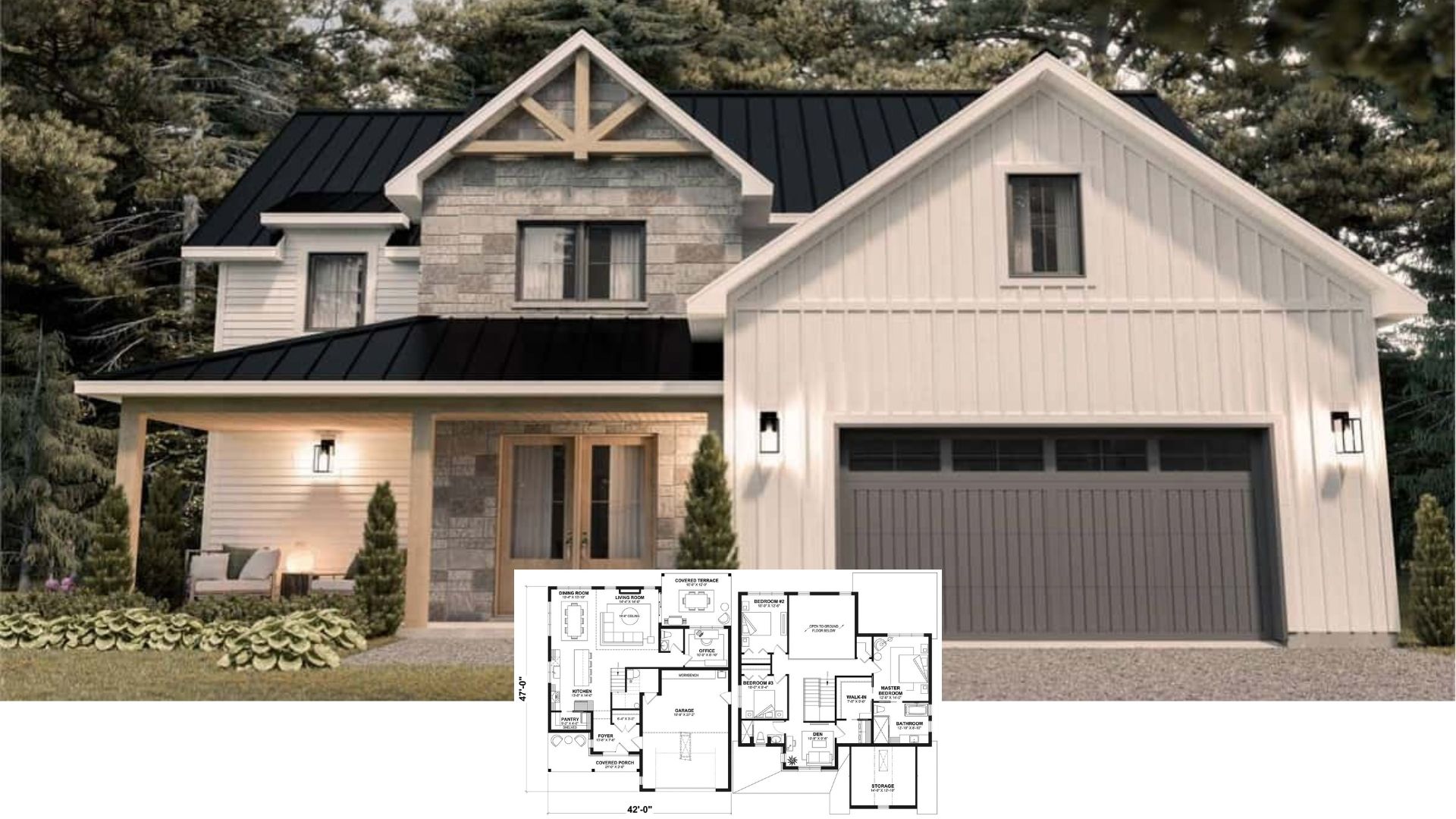 Tour This Modern 3 Bedroom House: 2,178 Sq. Ft. of Style with Front Porch and Floor Plan Included